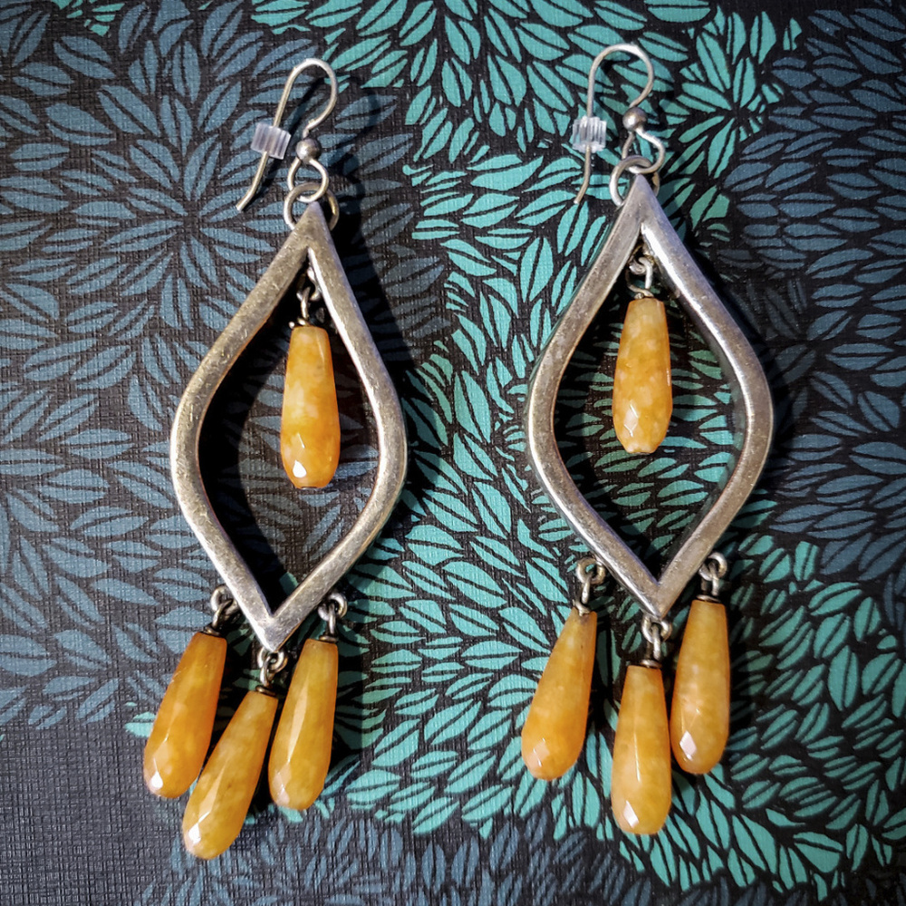 Simon Sebbag SSD sterling drop earrings orange bea